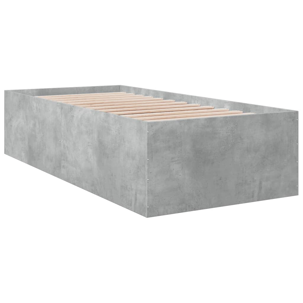 Okvir kreveta boja betona 100x200 cm od konstruiranog drva