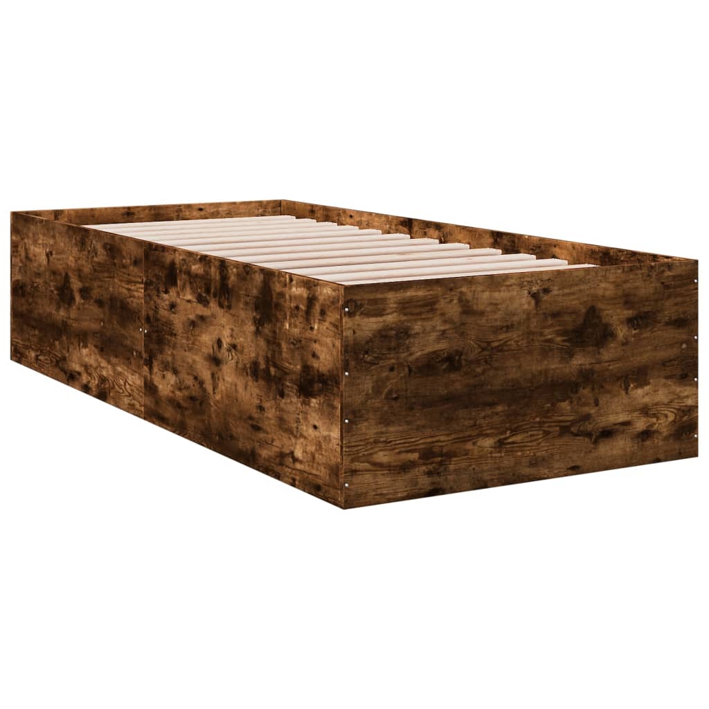 Okvir za krevet boja hrasta 100 x 200 cm konstruirano drvo