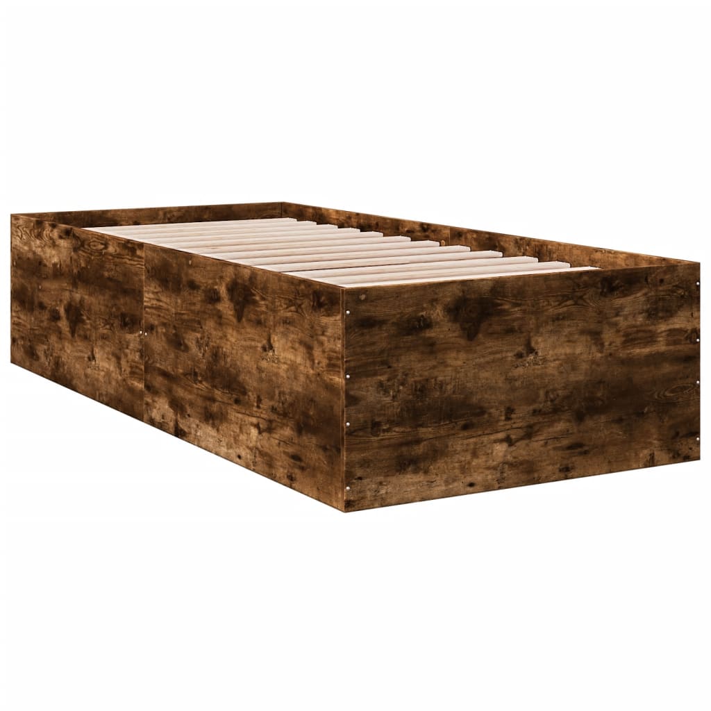 Okvir za krevet boja hrasta 100 x 200 cm konstruirano drvo
