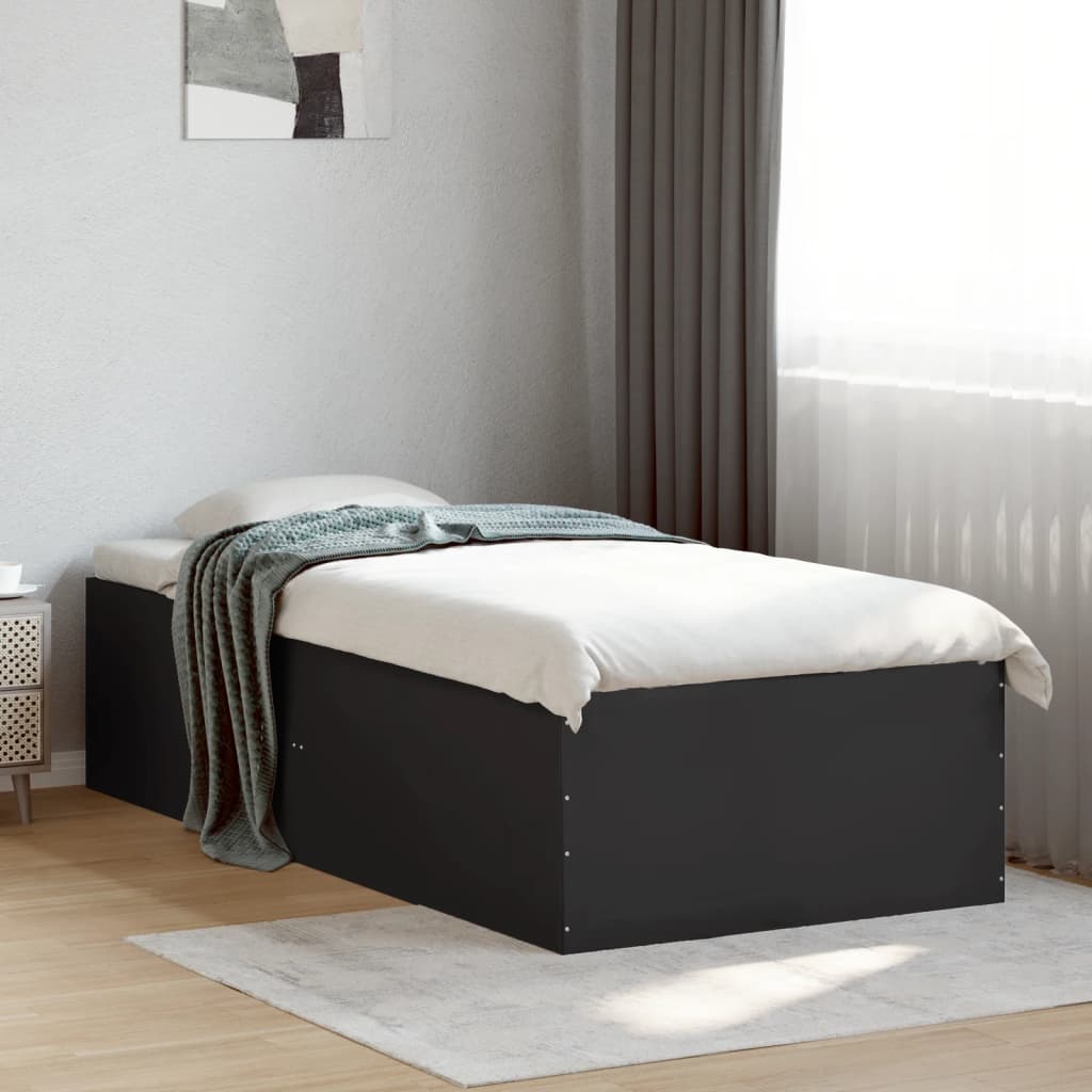 Okvir za krevet crni 90x200 cm konstruirano drvo