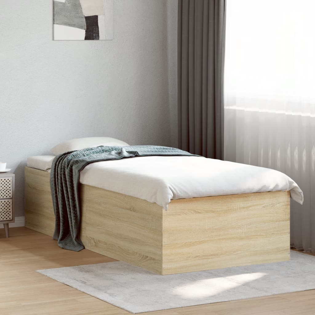 Okvir za krevet boja hrasta 90x200 cm konstruirano drvo