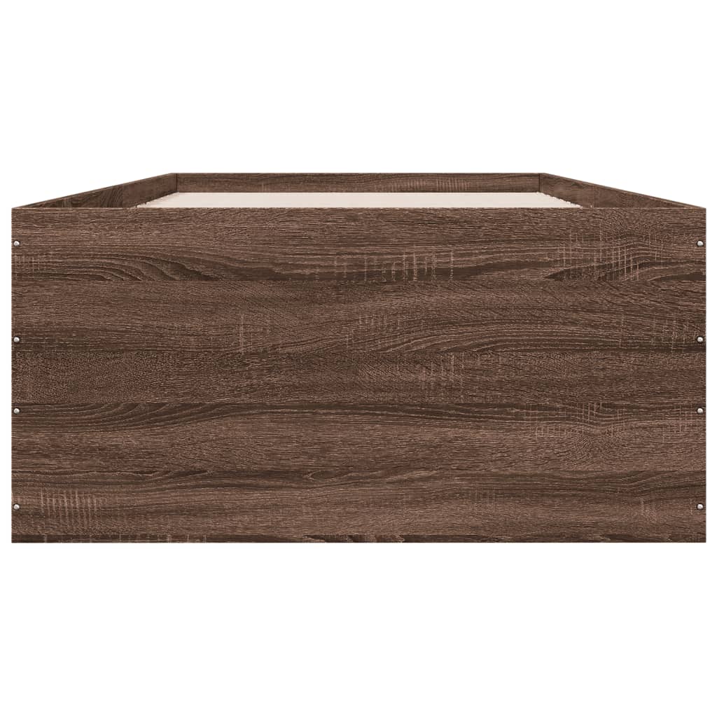 Okvir za krevet smeđi hrast 75x190 cm konstruirano drvo