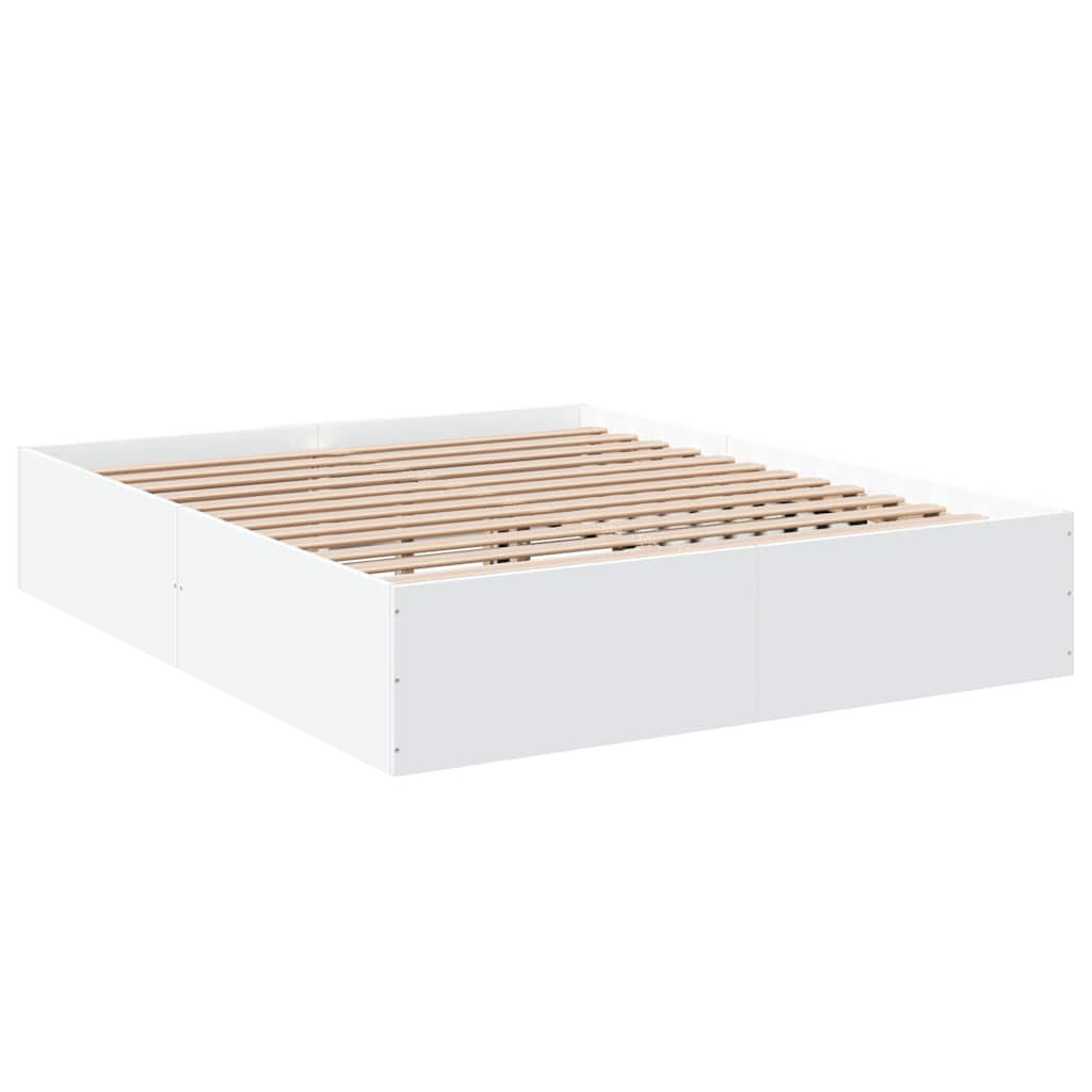Okvir za krevet bijeli 150x200 cm konstruirano drvo