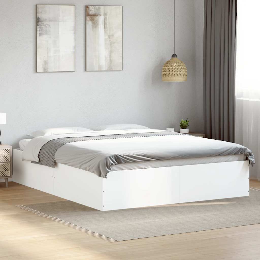 Okvir za krevet bijeli 150x200 cm konstruirano drvo