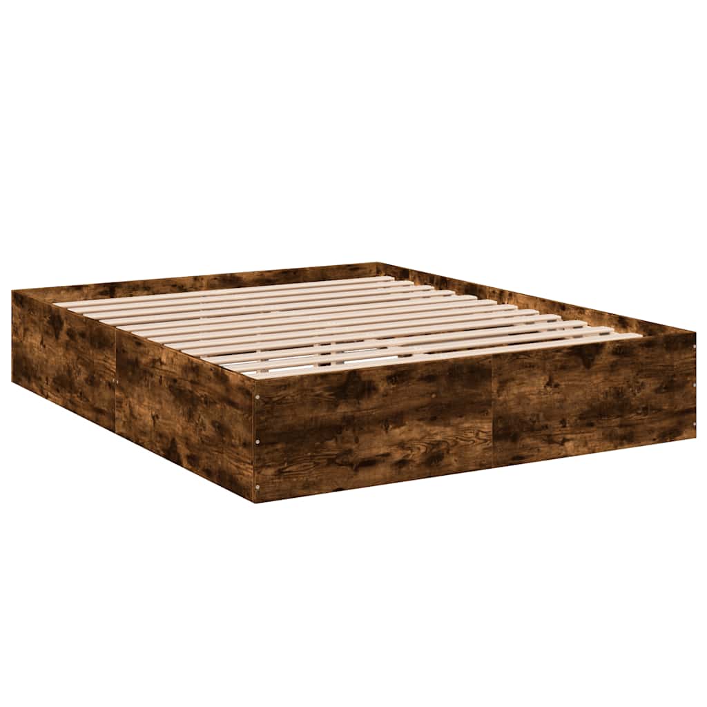 Okvir za krevet boja hrasta 150 x 200 cm konstruirano drvo