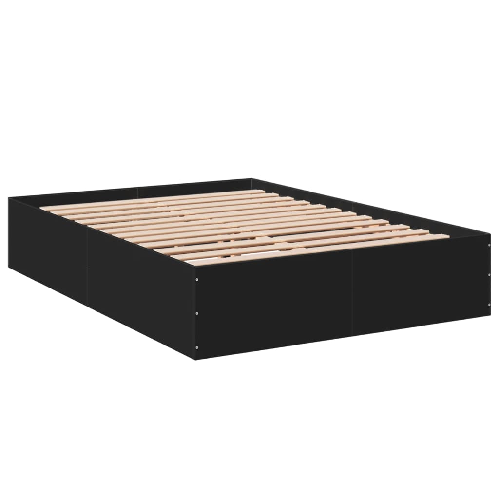 Okvir za krevet crni 135x190 cmkonstruirano drvo