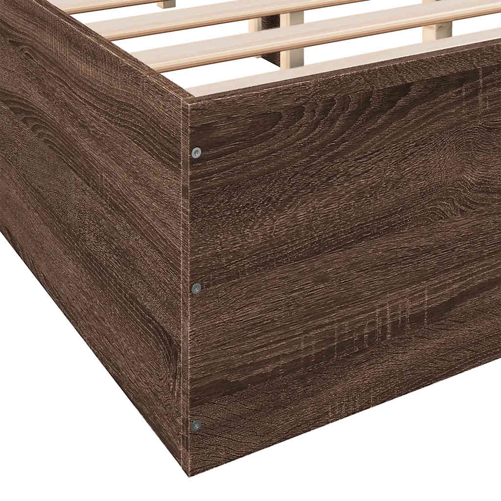 Okvir za krevet smeđi hrast 135x190 cm konstruirano drvo