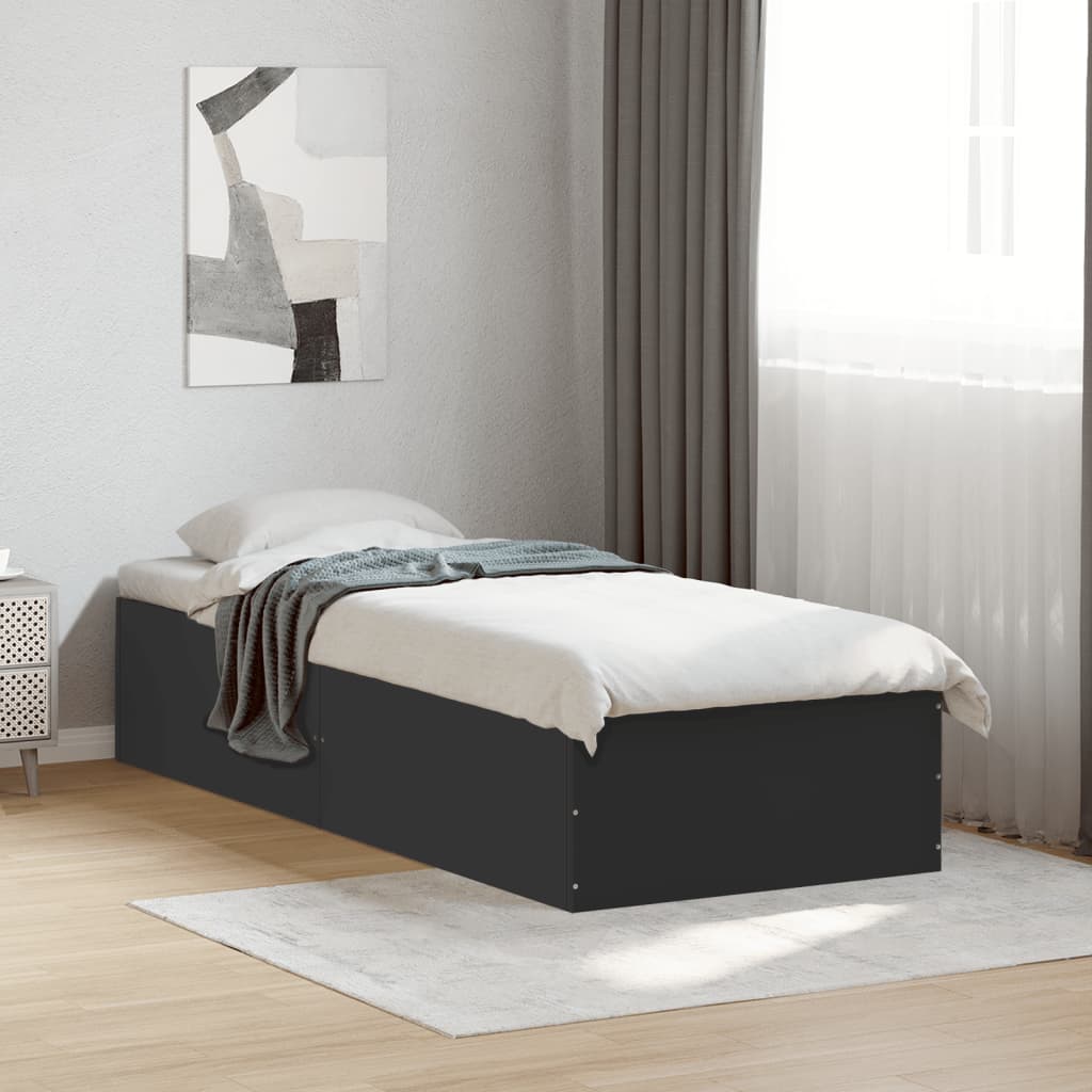 Okvir za krevet crni 100x200 cm konstruirano drvo