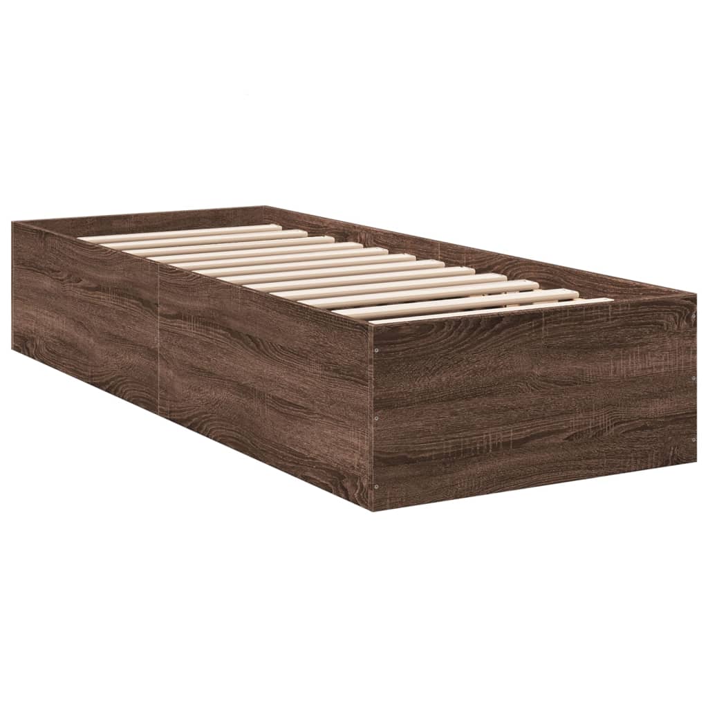 Okvir za krevet smeđi hrast 90 x 200 cm od konstruiranog drva
