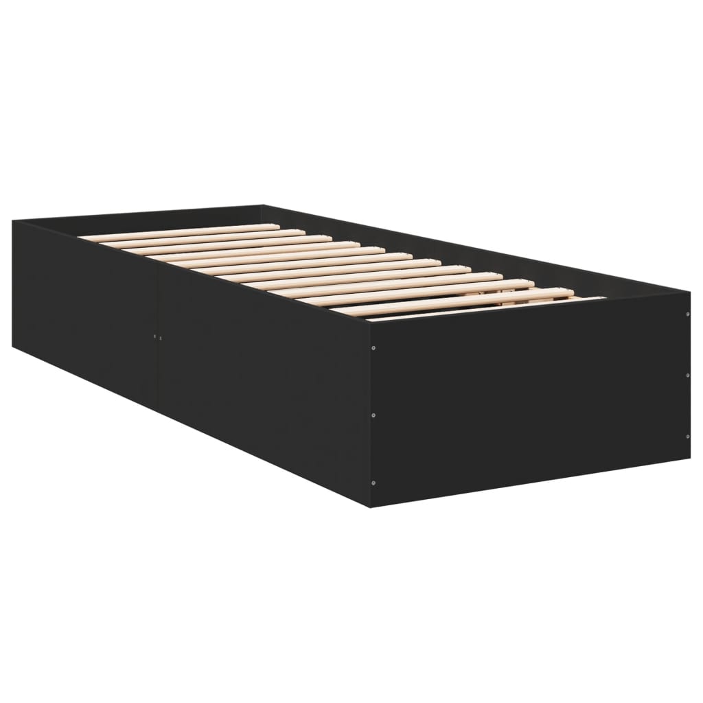 Okvir za krevet crni 90 x 190 cm od konstruiranog drva