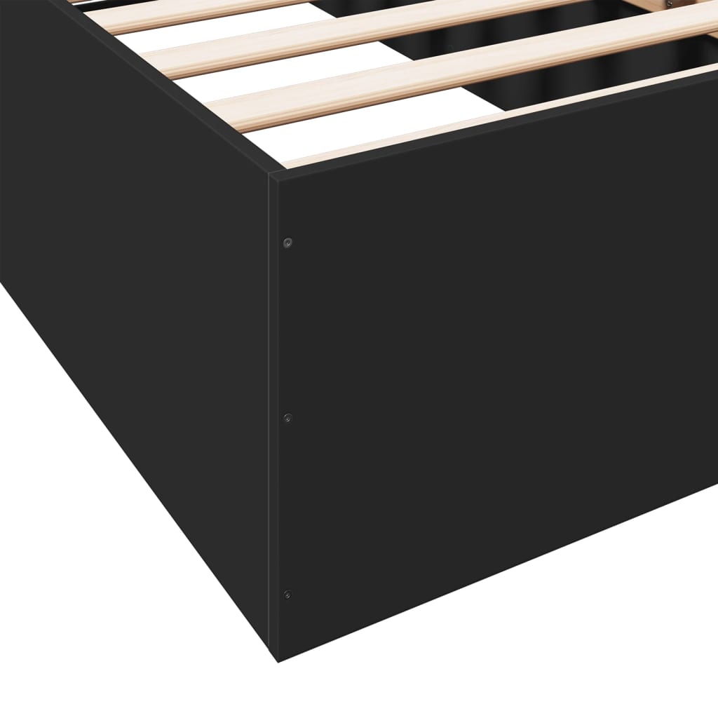 Okvir za krevet crni 90 x 190 cm od konstruiranog drva