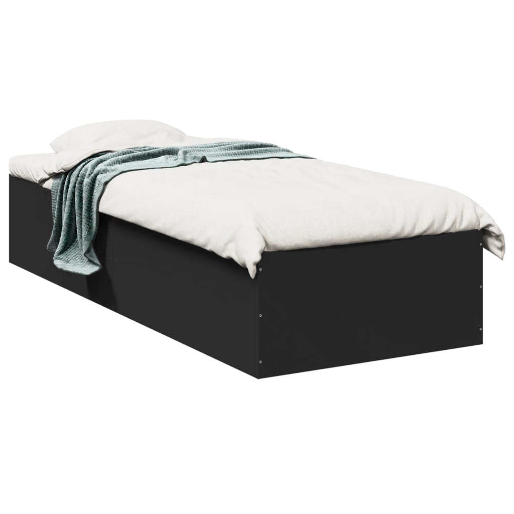 Okvir za krevet crni 90 x 190 cm od konstruiranog drva