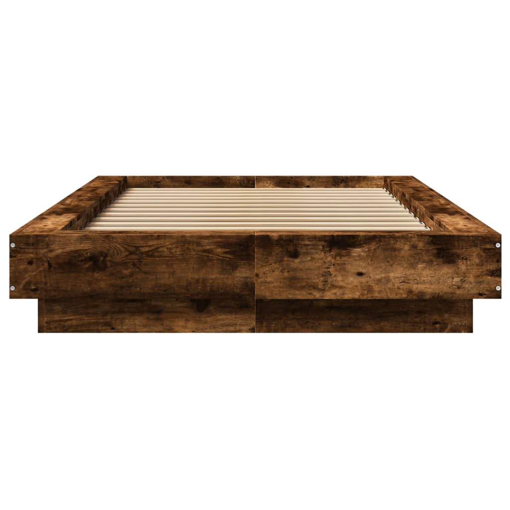 Okvir za krevet s LED svjetlima boja hrasta 90 x 190 cm drveni
