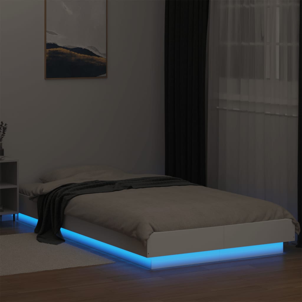 Okvir za krevet s LED svjetlima 90x190 cm konstruirano drvo