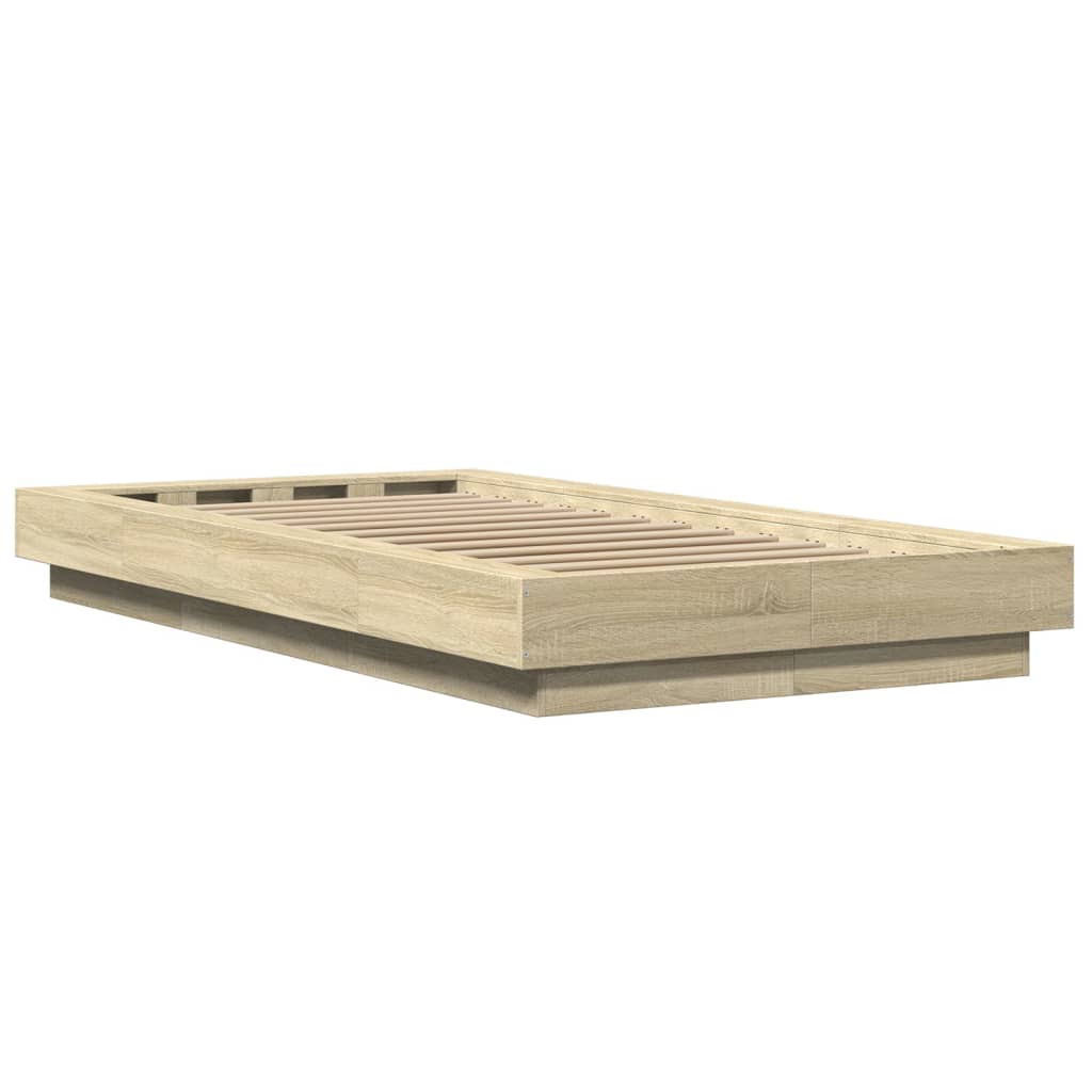 Okvir za krevet s LED svjetlima 75x190 cm od konstruiranog drva