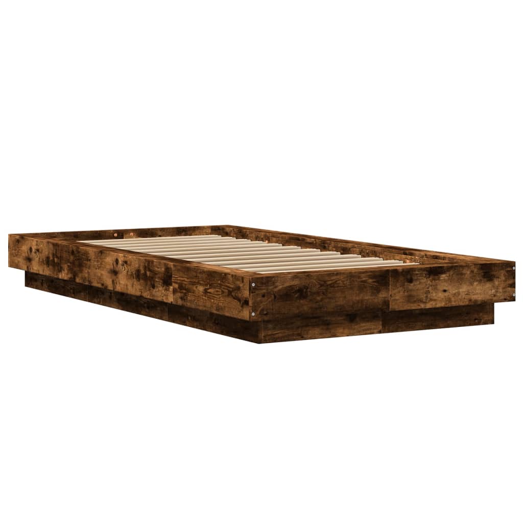 Okvir za krevet s LED svjetlima 75x190 cm od konstruiranog drva