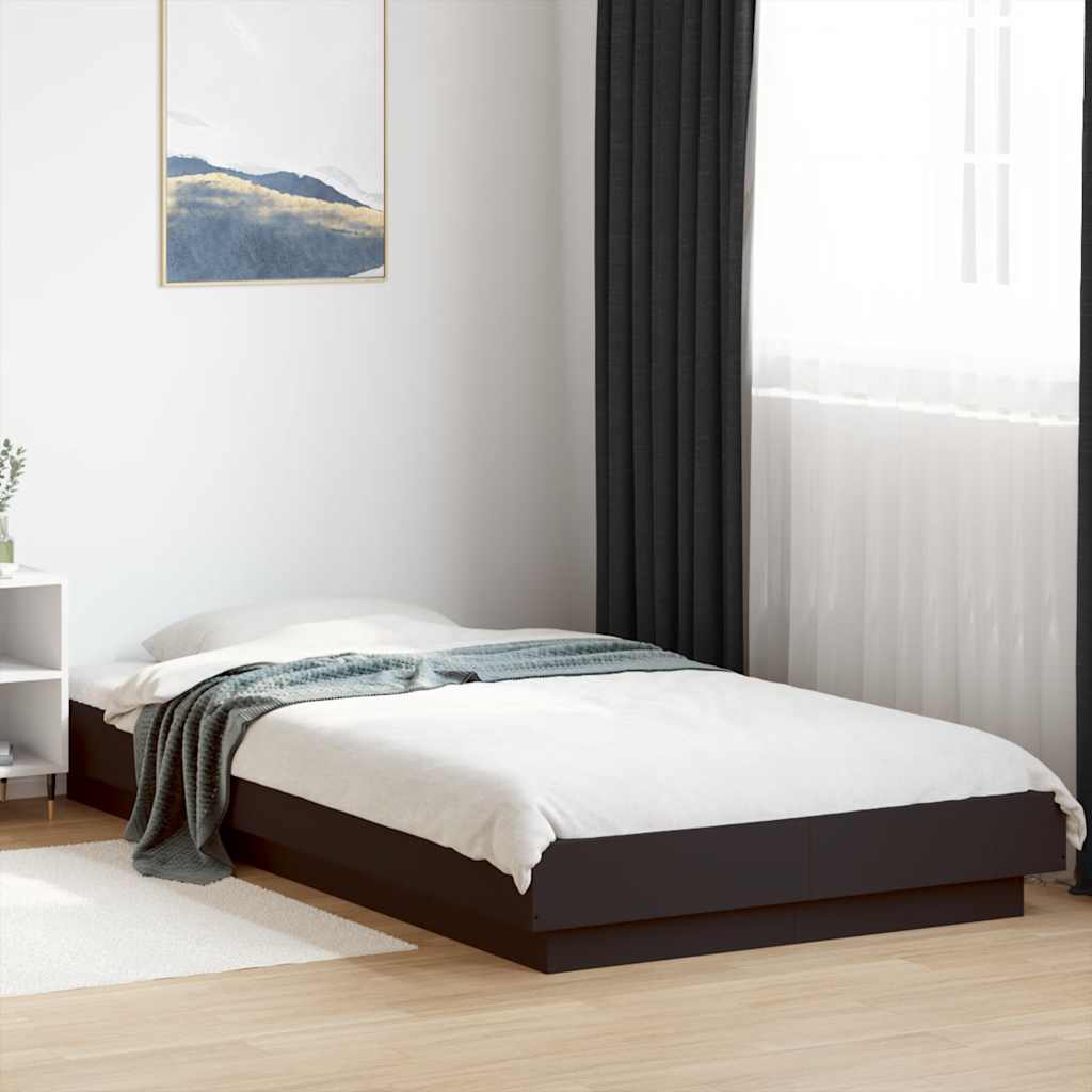 Okvir za krevet crni 100x200 cm konstruirano drvo