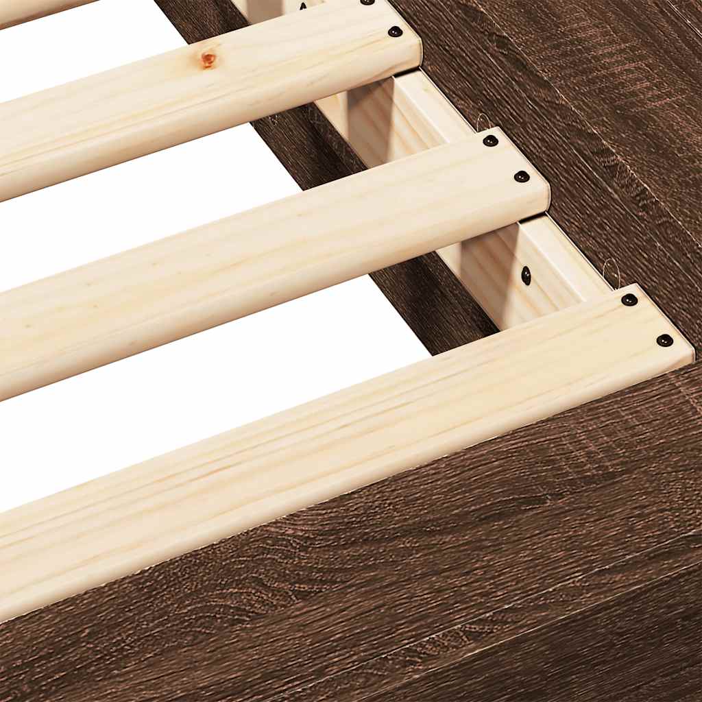 Okvir za krevet smeđi hrast 100 x 200 cm konstruirano drvo