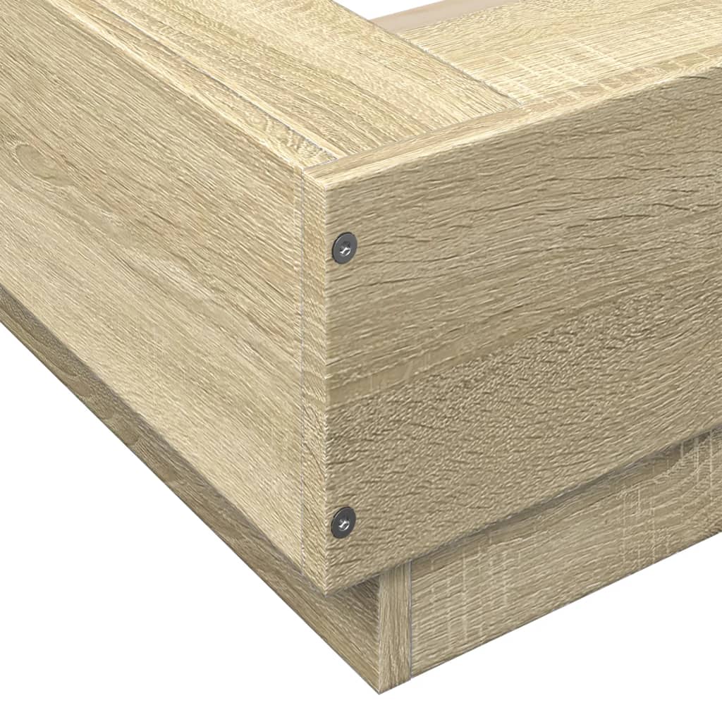 Okvir za krevet boja hrasta 140x190 cm od konstruiranog drva