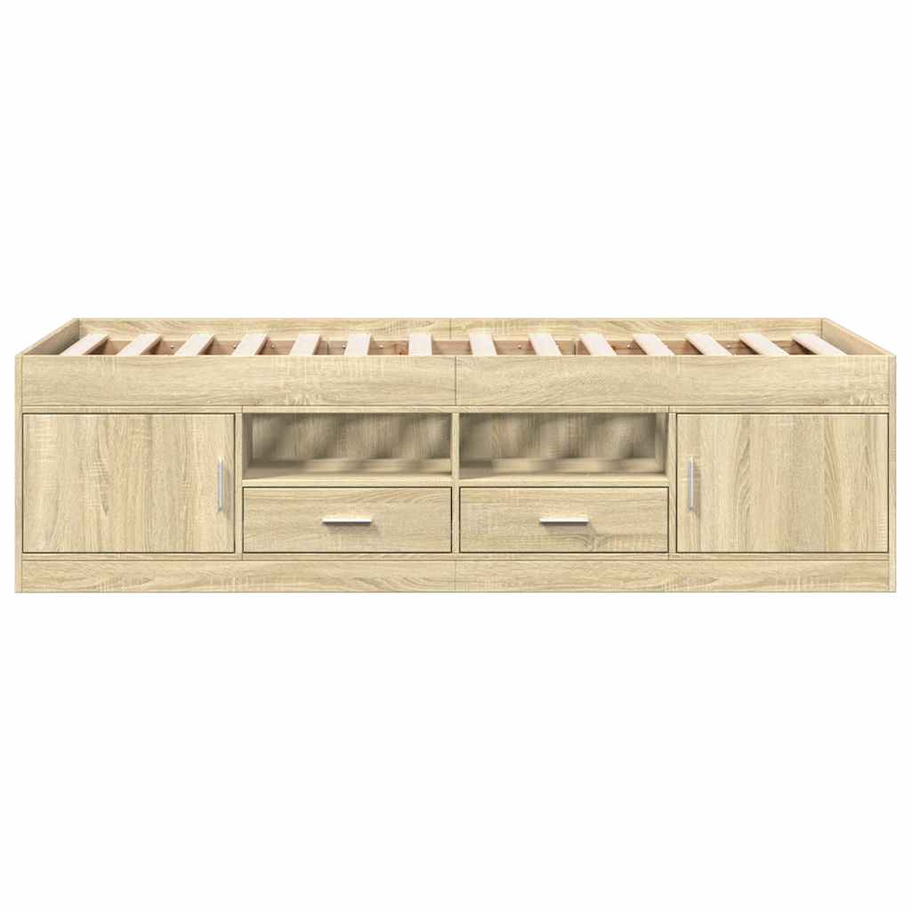 Dnevni krevet s ladicama bez madraca boja hrasta 90x190 cm
