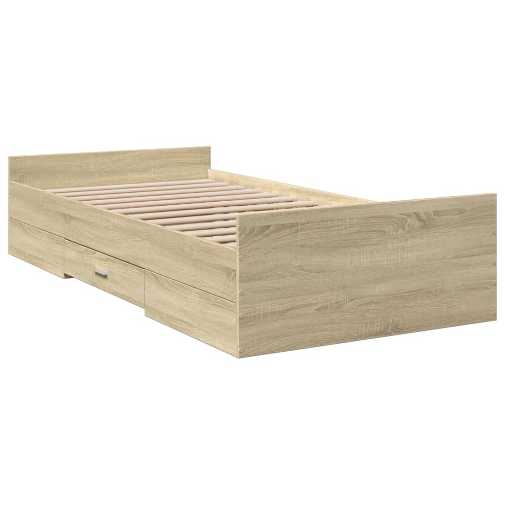 Okvir za krevet s uzglavljem boja hrasta 100x200 cm drveni