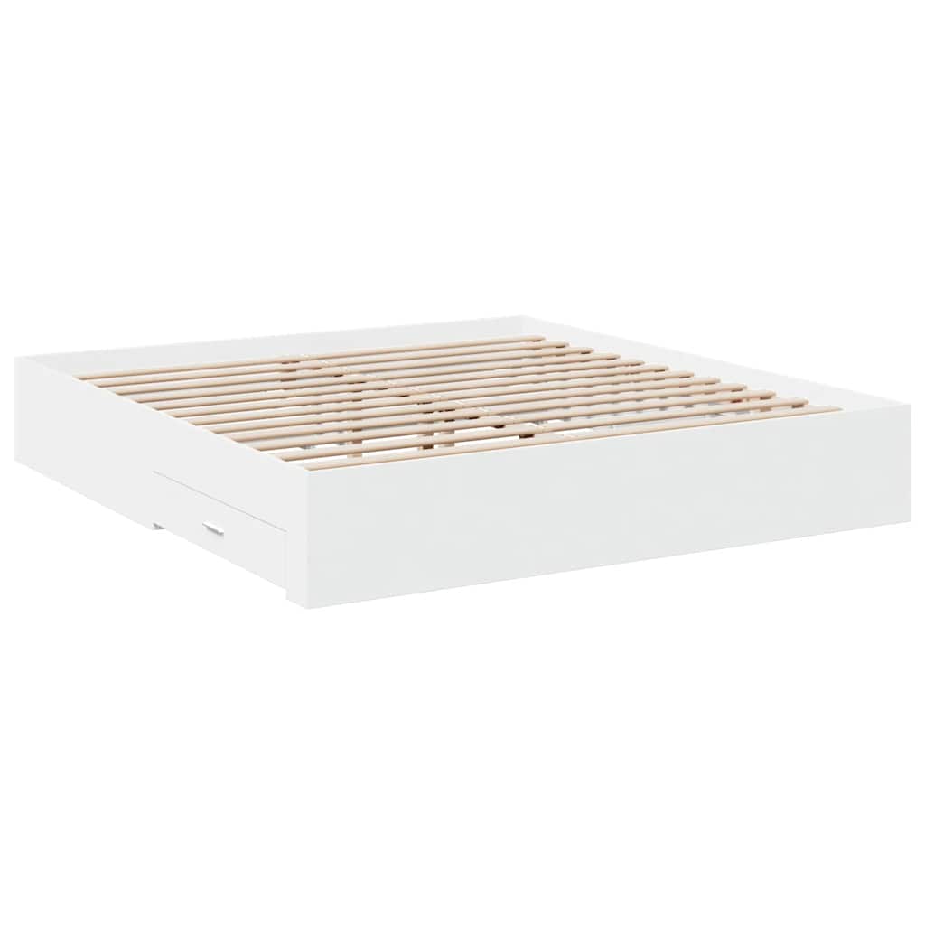 Okvir kreveta s ladicama bez madraca bijeli 180x200 cm