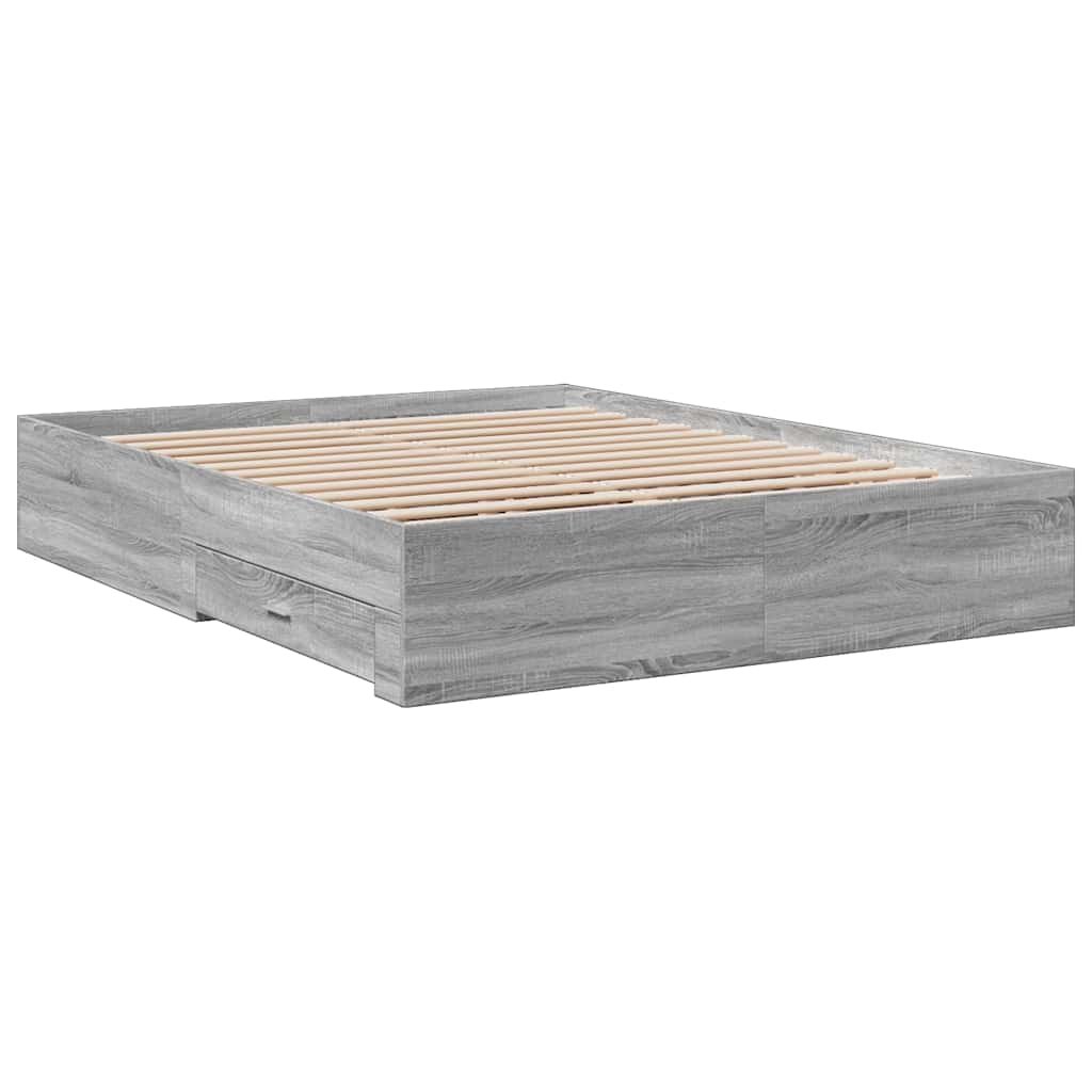 Okvir za krevet s ladicama boja hrasta 150x200 cm drveni