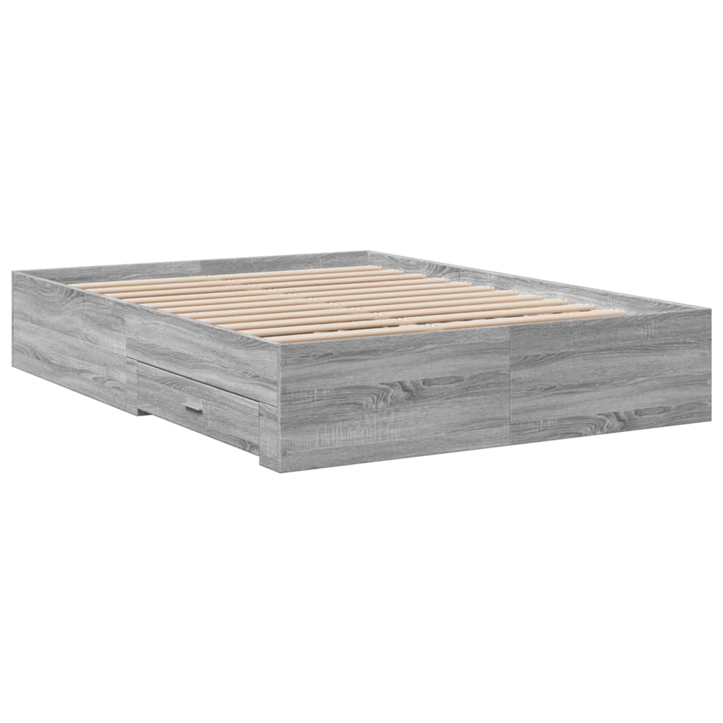 Okvir za krevet s ladicama boja hrasta 140x190 cm drveni