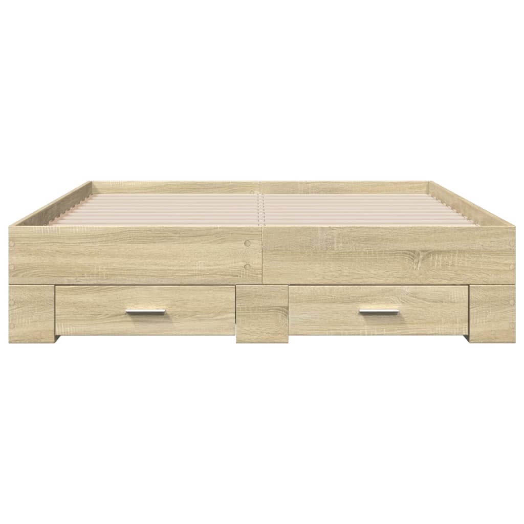 Okvir za krevet s ladicama boja hrasta 120x190 cm drveni