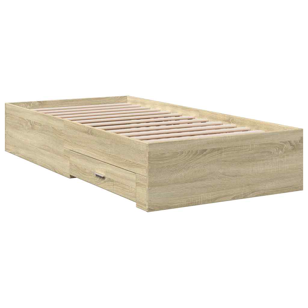 Okvir za krevet s uzglavljem boja hrasta 100x200 cm drveni