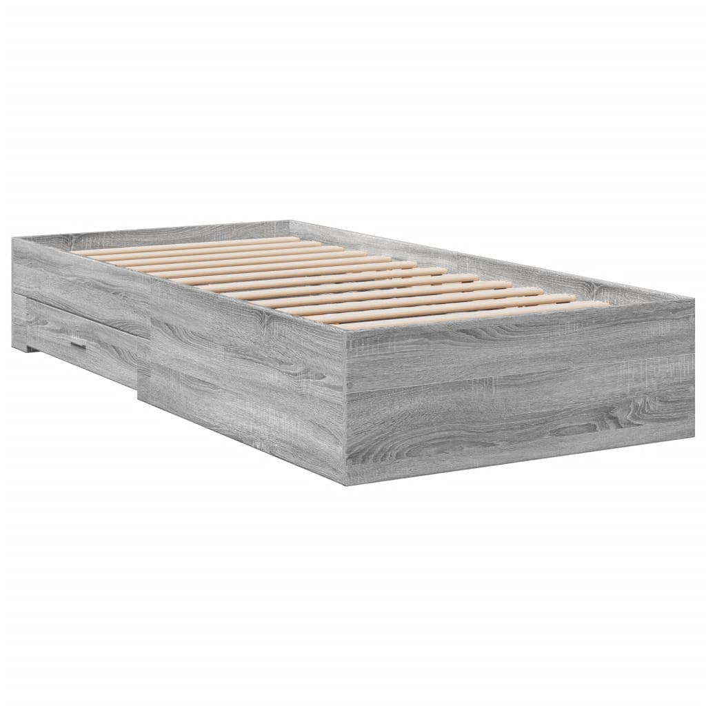 Okvir za krevet s ladicama boja hrasta 90x200 cm