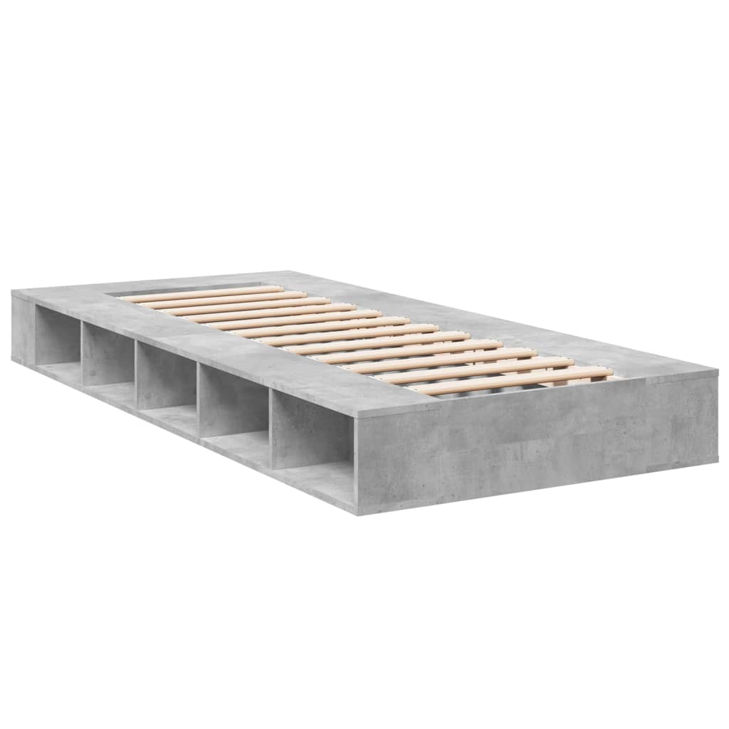 Okvir kreveta boja betona 100x200 cm od konstruiranog drva