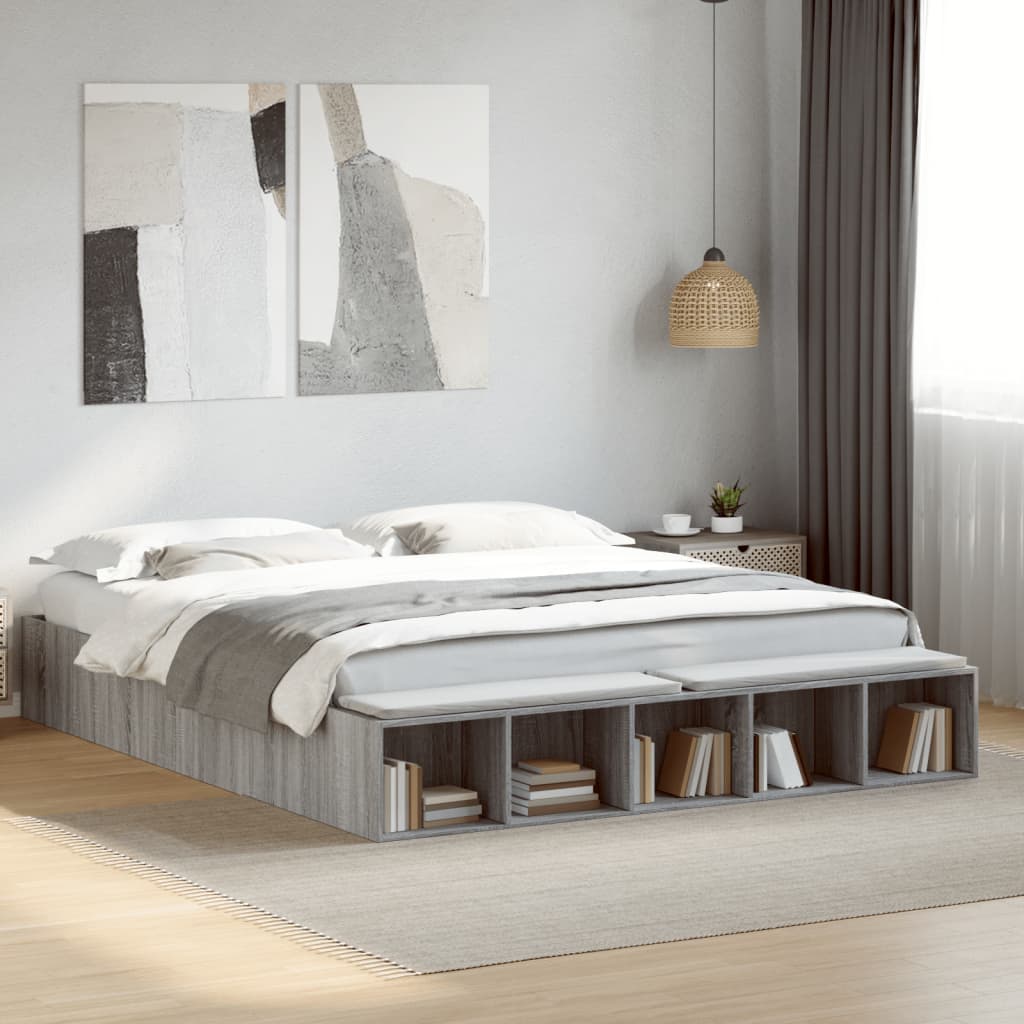 Okvir za krevet boja hrasta 200x200 cm od konstruiranog drva