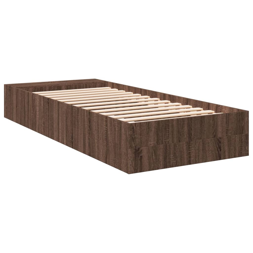 Okvir za krevet smeđi hrast 100 x 200 cm konstruirano drvo