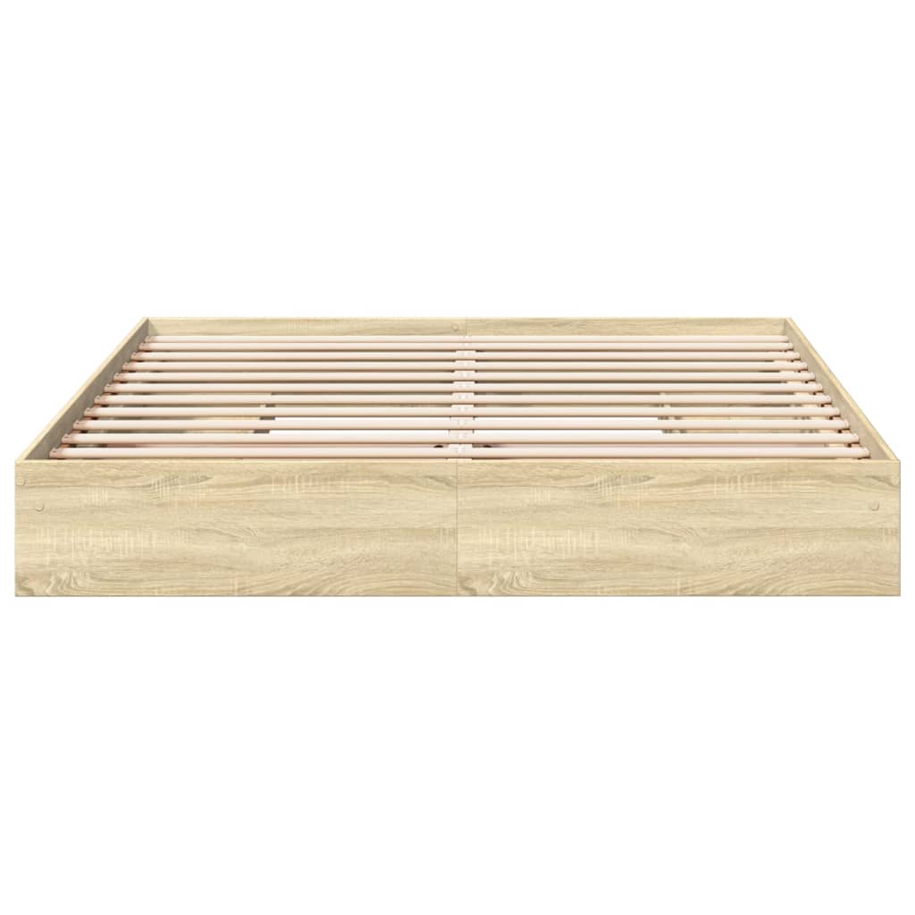 Okvir za krevet s ladicama boja hrasta 200x200 cm drveni