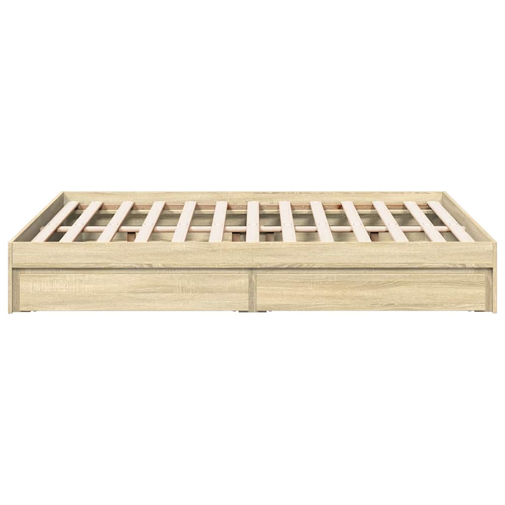 Okvir za krevet s ladicama boja hrasta 120x200 cm drveni