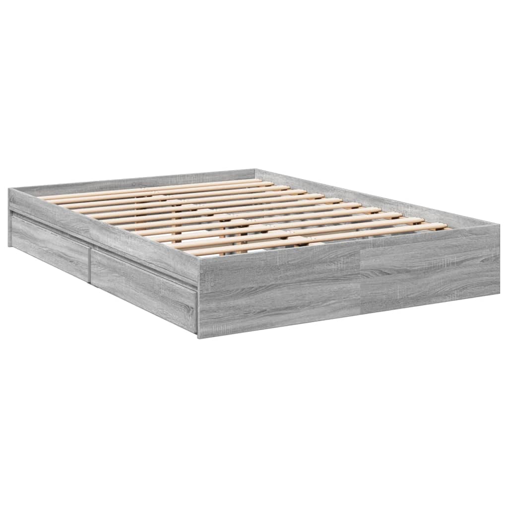 Okvir za krevet s ladicama boja hrasta 120x200 cm drveni