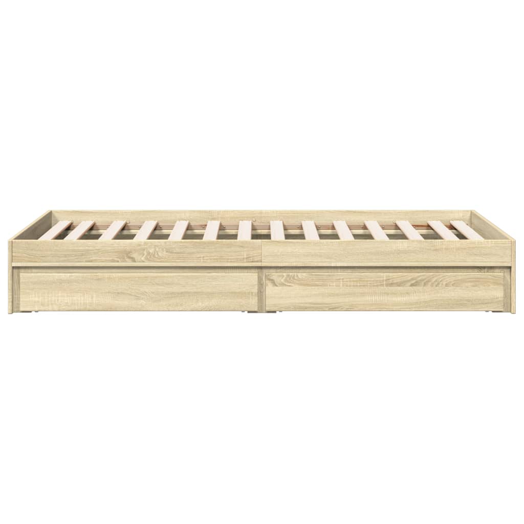 Okvir za krevet s uzglavljem boja hrasta 100x200 cm drveni