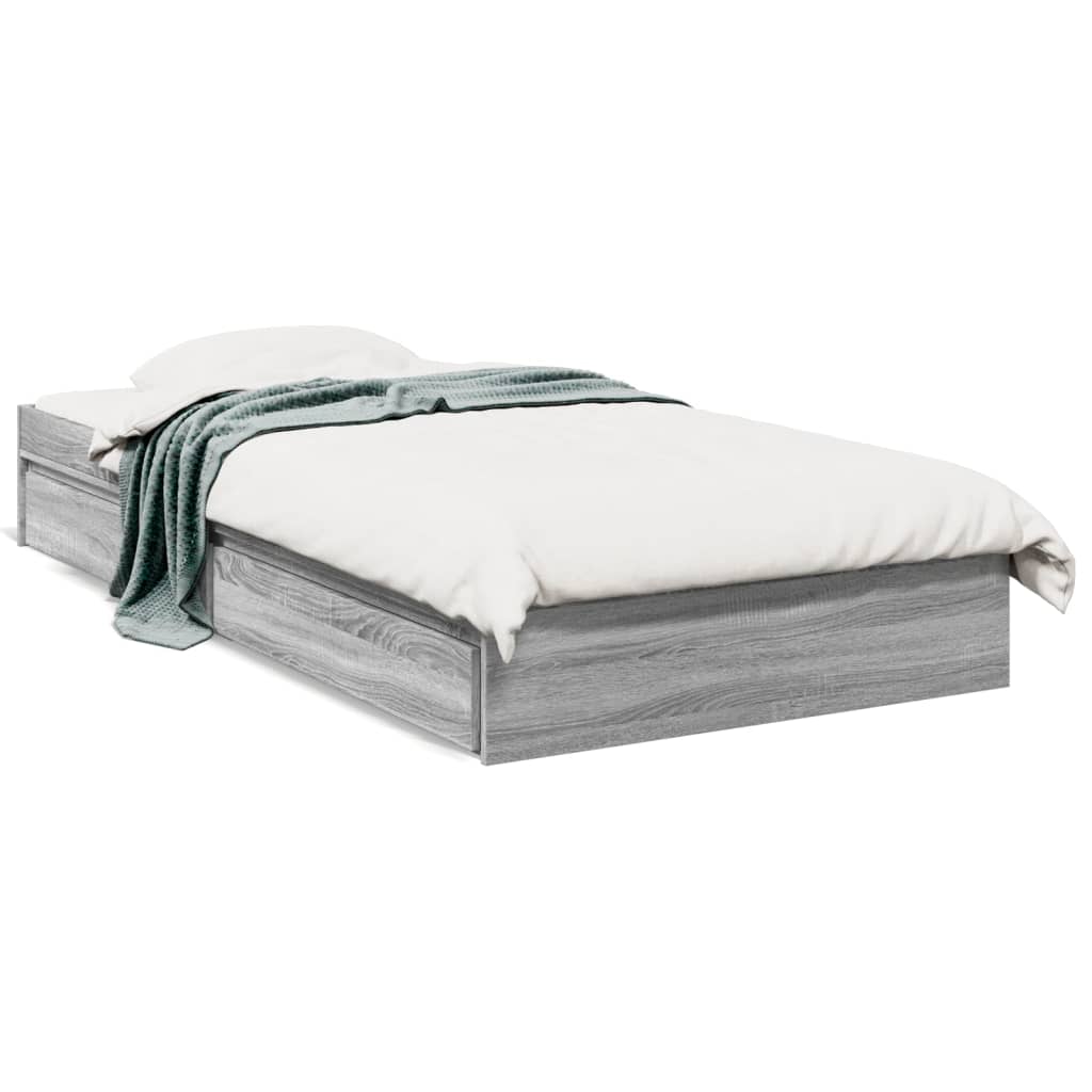 Okvir za krevet s ladicama boja hrasta 90x200 cm