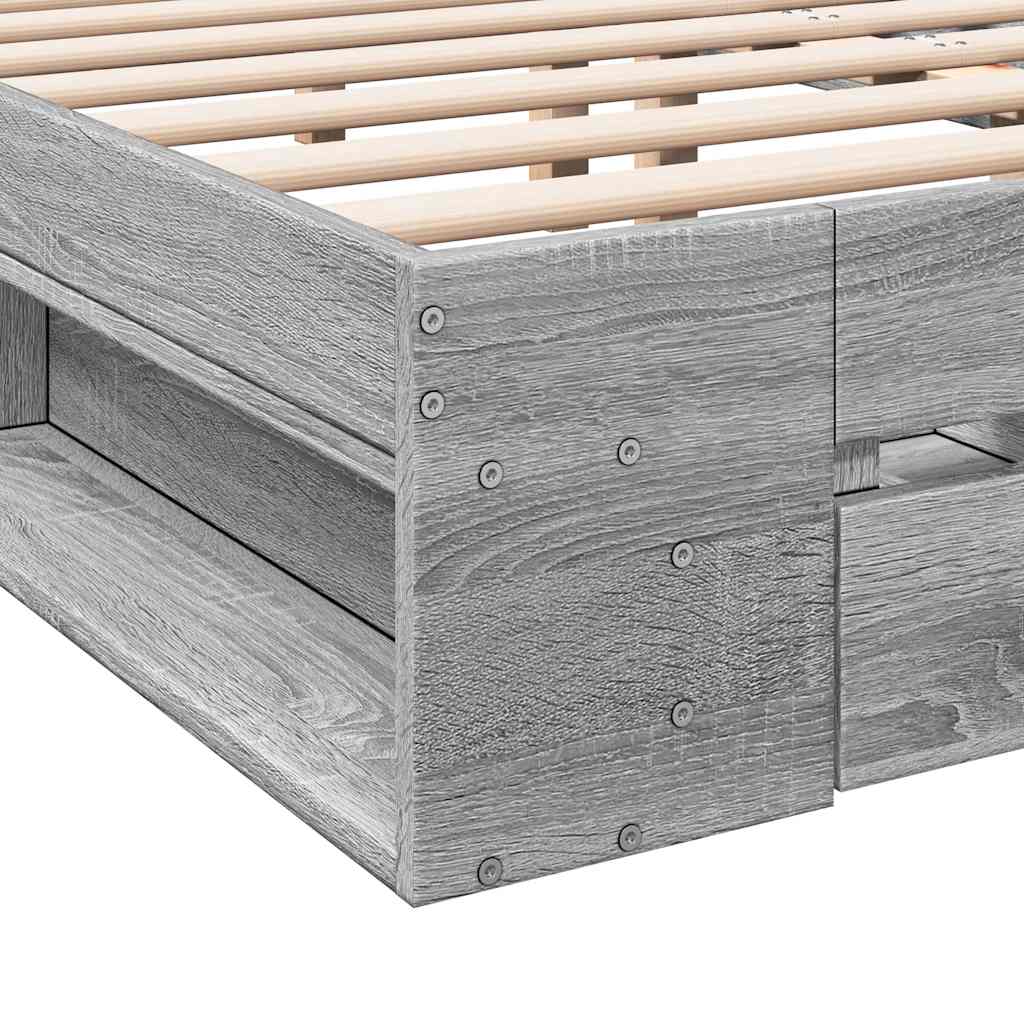Okvir za krevet s ladicama boja hrasta 150x200 cm drveni