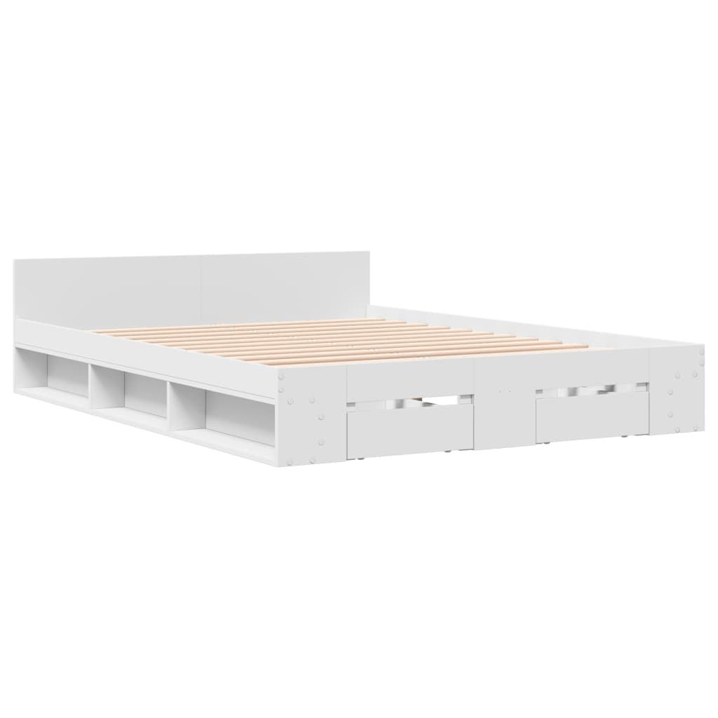 Okvir kreveta s ladicama bez madraca bijeli 120x200 cm