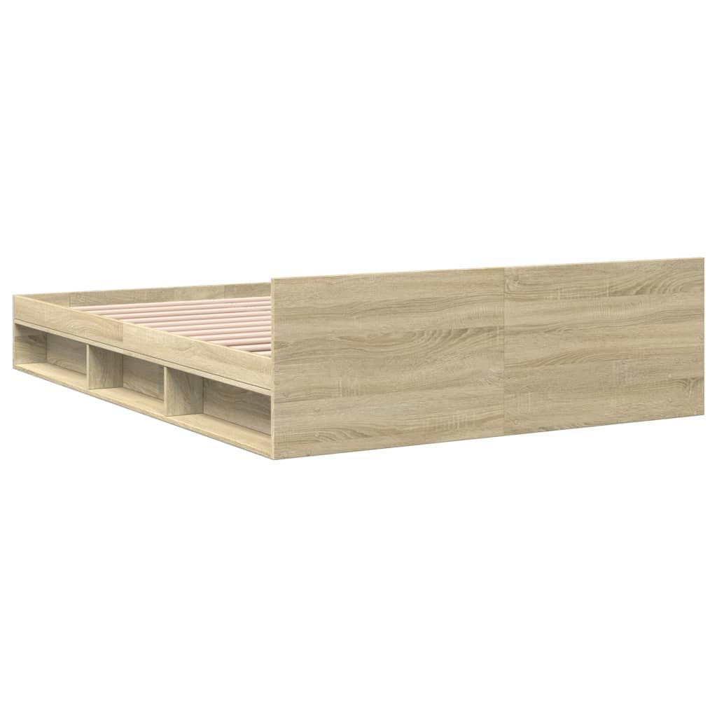 Okvir za krevet s ladicama boja hrasta 135x190 cm drveni