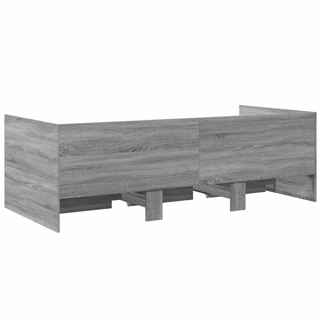 Dnevni krevet s ladicama bez madraca siva boja hrasta 100x200cm