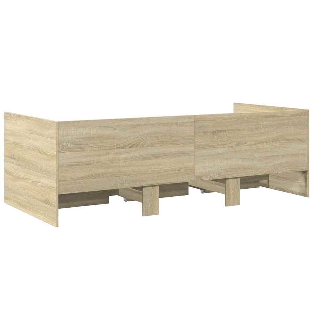 Dnevni krevet s ladicama bez madraca boja hrasta 90x190 cm