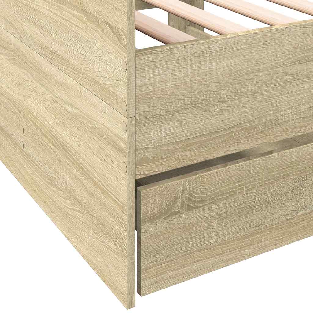 Dnevni krevet s ladicama bez madraca boja hrasta 90x190 cm