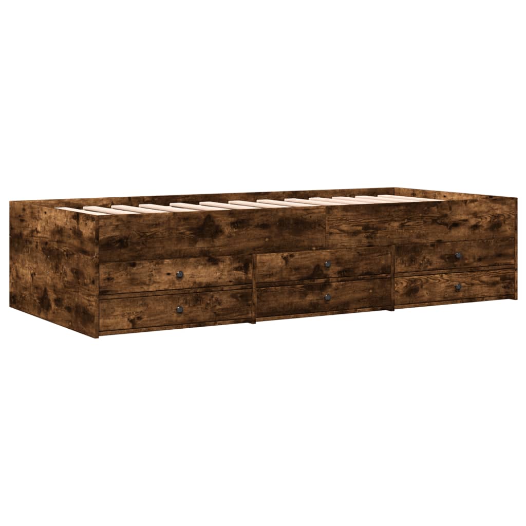 Dnevni krevet s ladicama bez madraca boja hrasta 100x200 cm