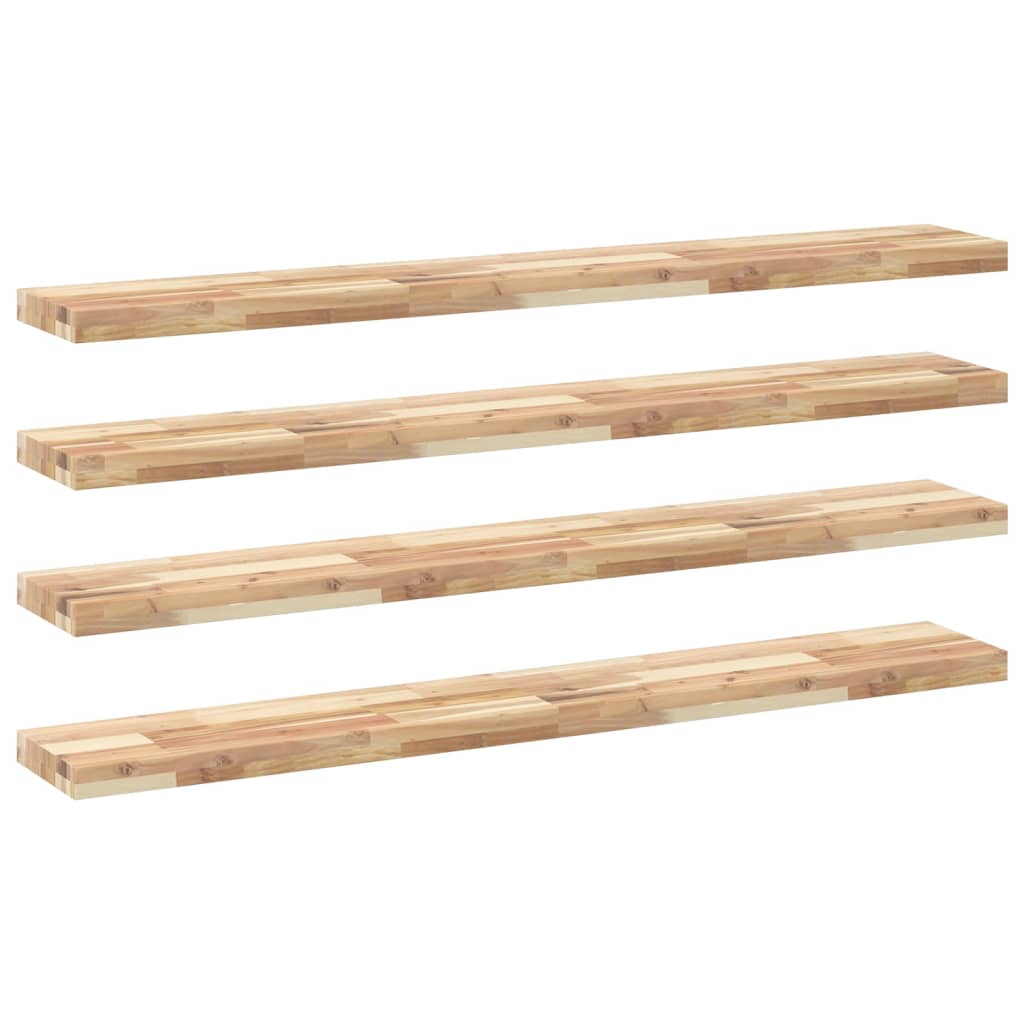 Plutajuće police 4 kom 120x20x4 cm Neobrađeno puno drvo akacije