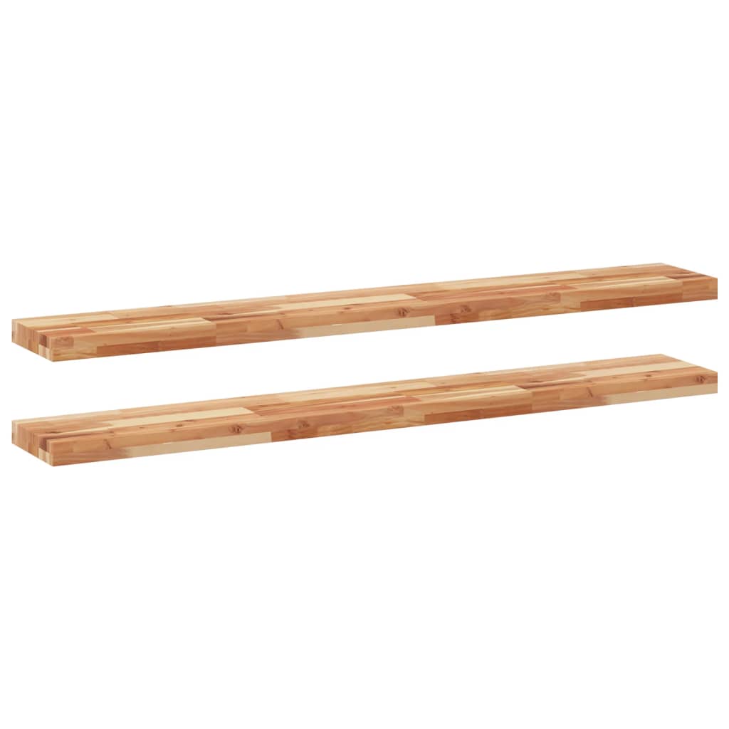 Plutajuće police 2 kom 120x20x4 cm Masivno drvo akacije s uljnim premazom