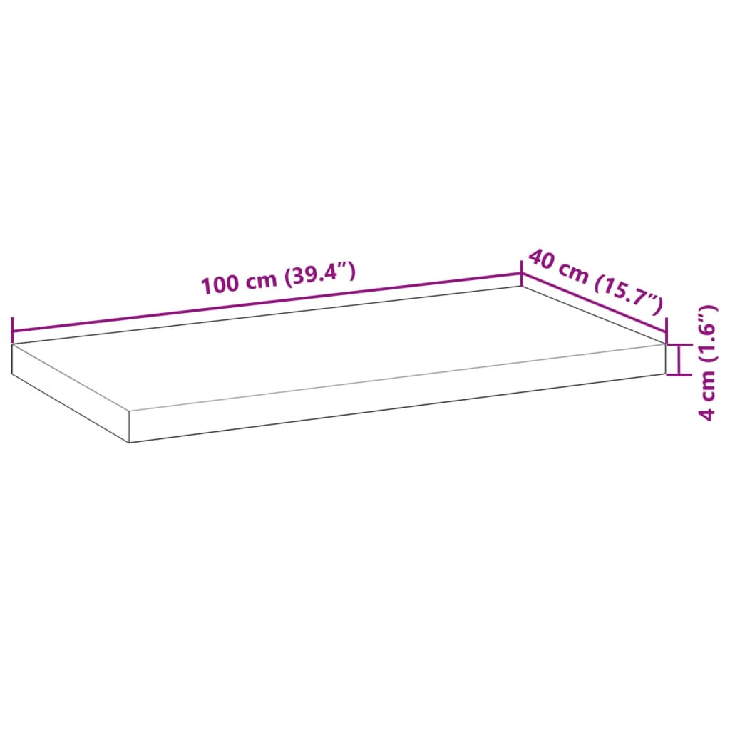 Ploča za umivaonik s uljnim premazom 100x40x4 cm drvo bagrema