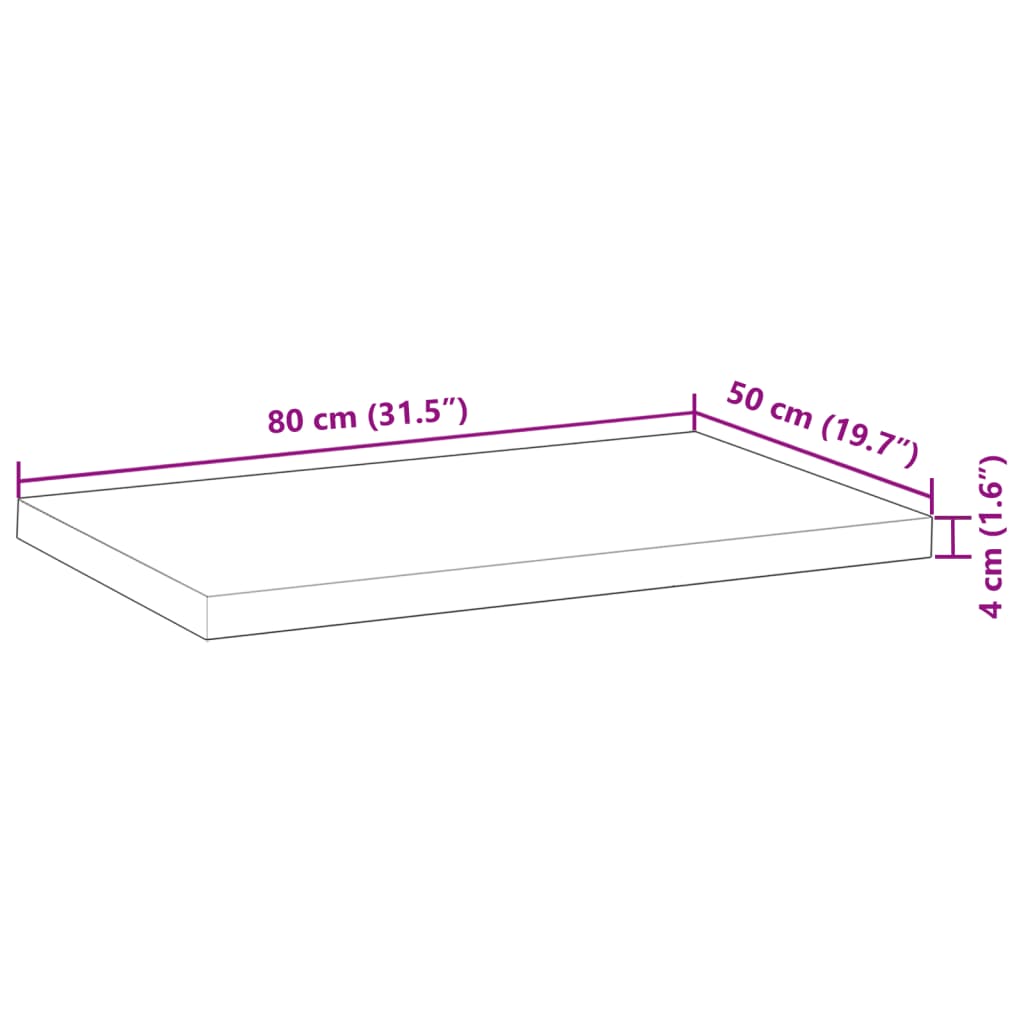 Ploča za umivaonik s uljnim premazom 80x50x4 cm drvo bagrema